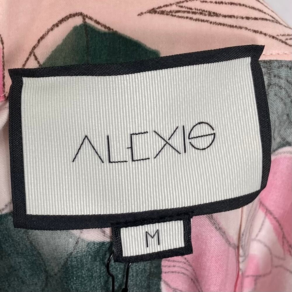 NWT New ALEXIS Pants M Floral Pink Green Super-Wide-Flare Cuffed Palazzo”Dasha” - Picture 3 of 15